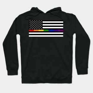 Thin Rainbow Line Flag Hoodie